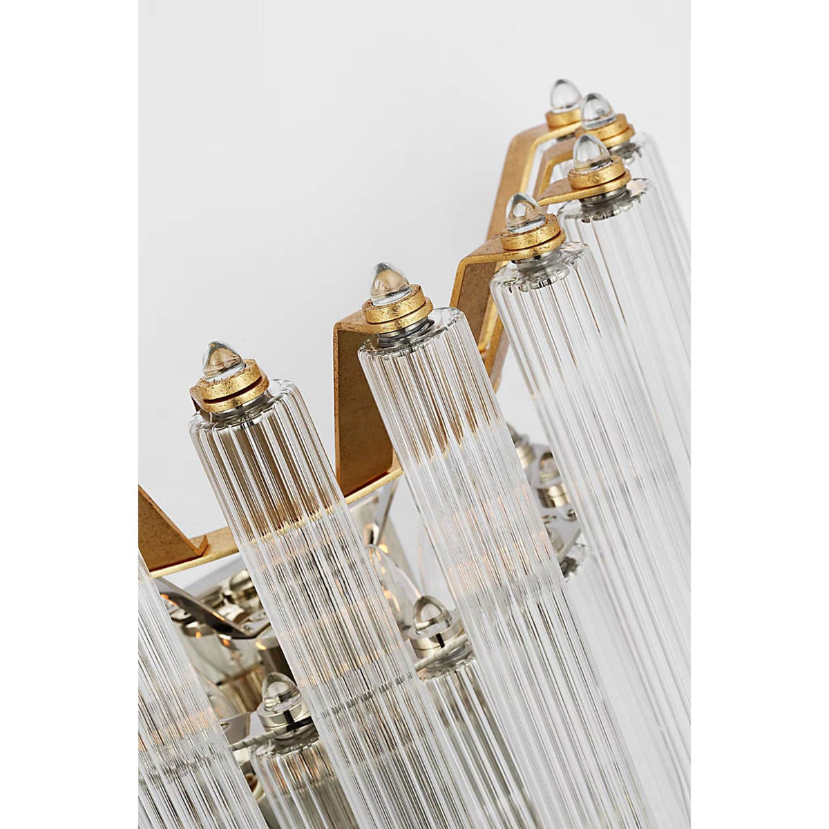 Julie Neill Lorelei Large Waterfall Sconce in Gild with Clear Glass W14.75" x H22" x E8.75"