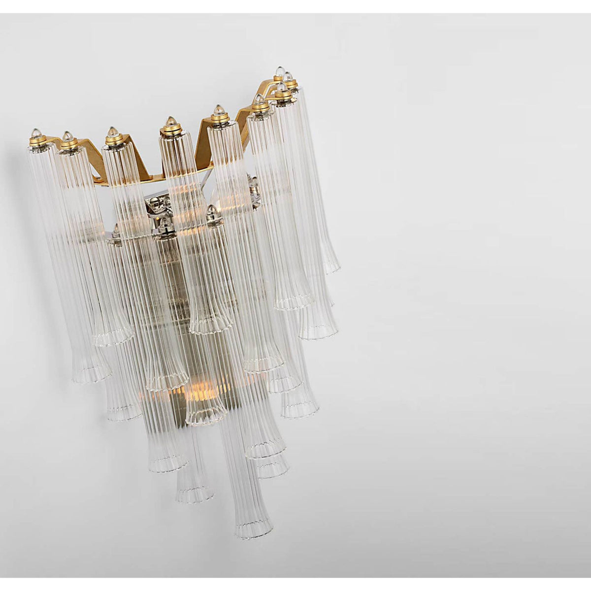 Julie Neill Lorelei Large Waterfall Sconce in Gild with Clear Glass W14.75" x H22" x E8.75"