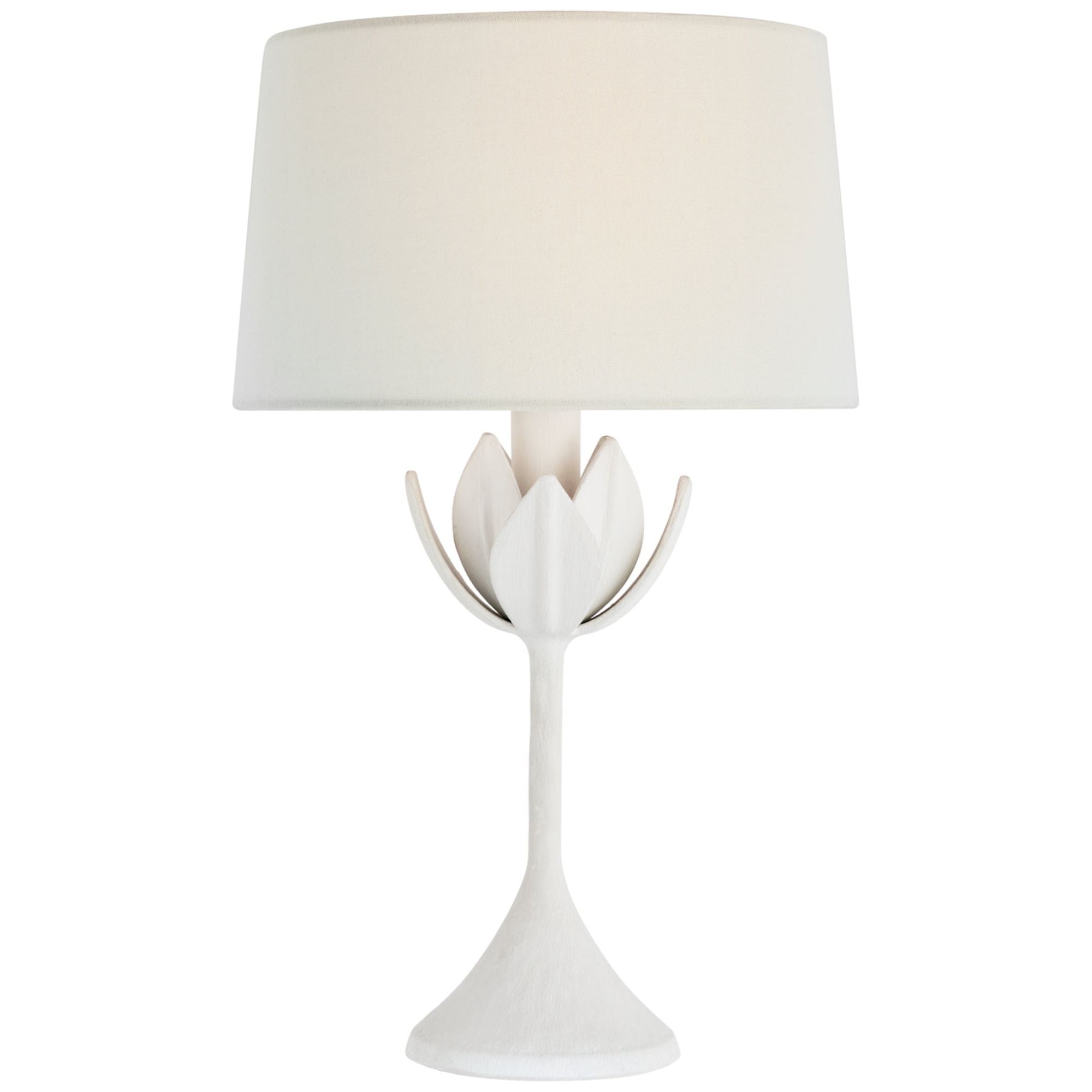 Julie Neill Alberto 17" Cordless Accent Lamp in Plaster White with Linen Shade Table Lamp W10.5" x H16.75"