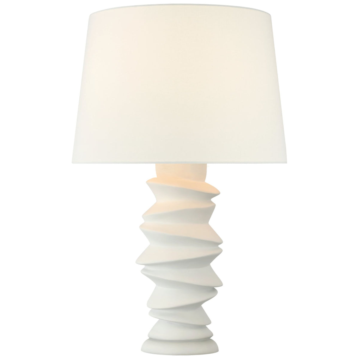 Julie Neill Karissa Medium Table Lamp in Plaster White with Linen Shade W18" x H28.75"