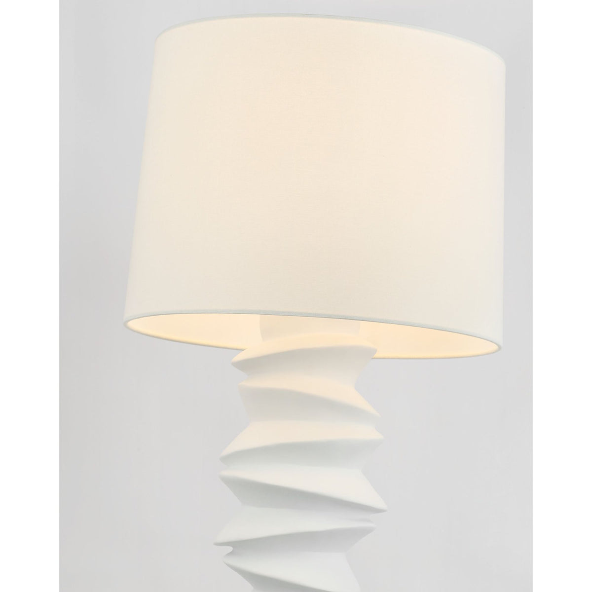 Julie Neill Karissa Medium Table Lamp in Plaster White with Linen Shade W18" x H28.75"