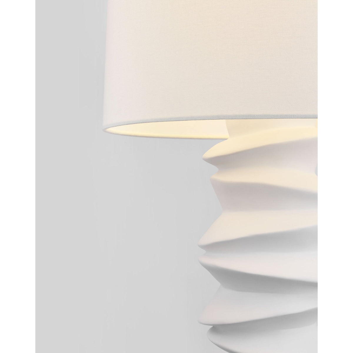 Julie Neill Karissa Medium Table Lamp in Plaster White with Linen Shade W18" x H28.75"