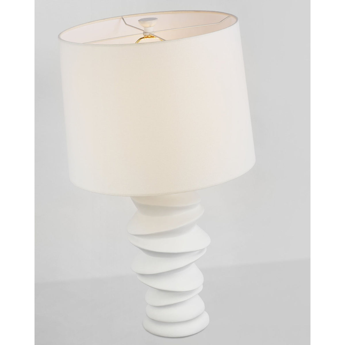 Julie Neill Karissa Medium Table Lamp in Plaster White with Linen Shade W18" x H28.75"