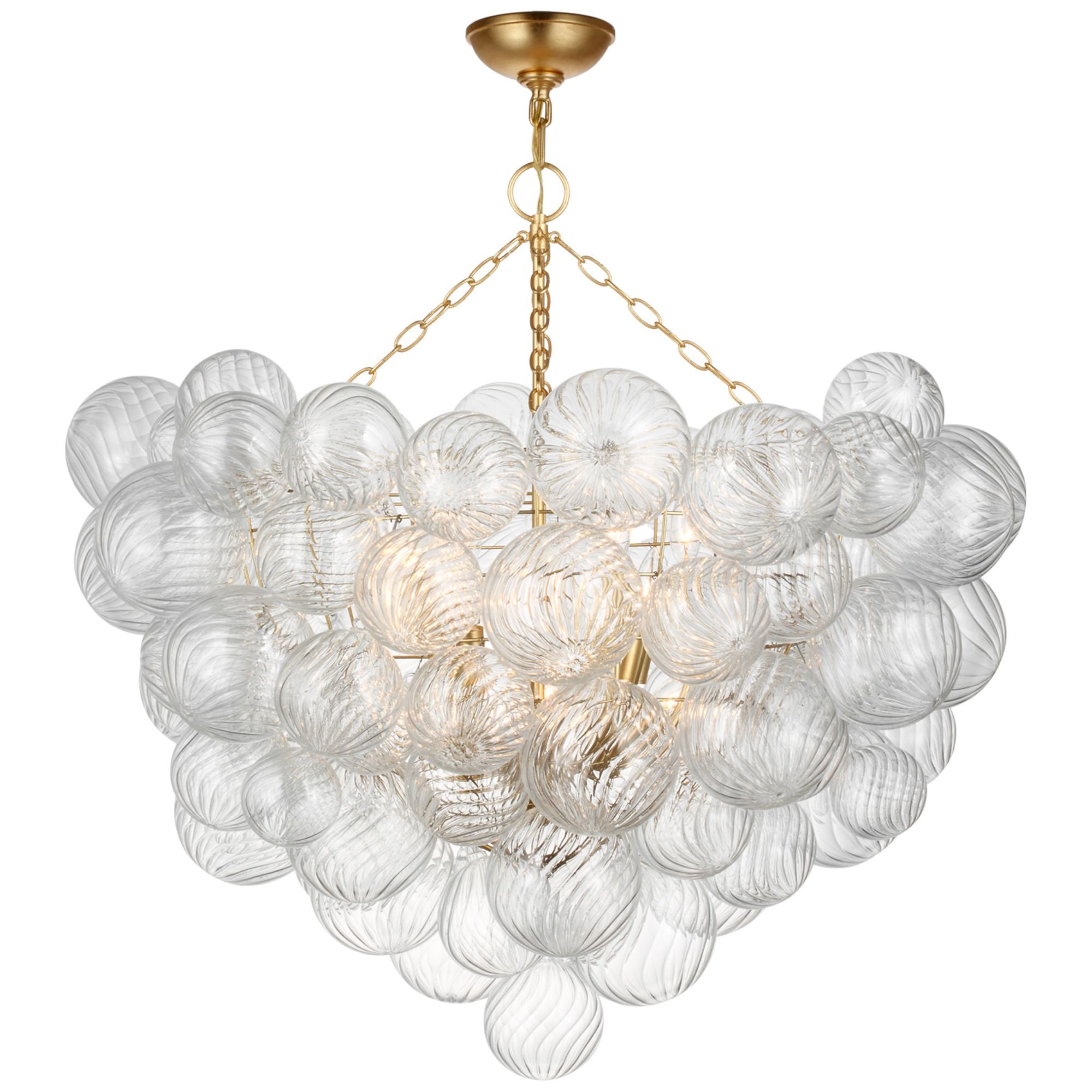 Julie Neill Talia 38" Semi-Flush Mount in Gild with Clear Glass Ceiling Light W37.75" x H41"