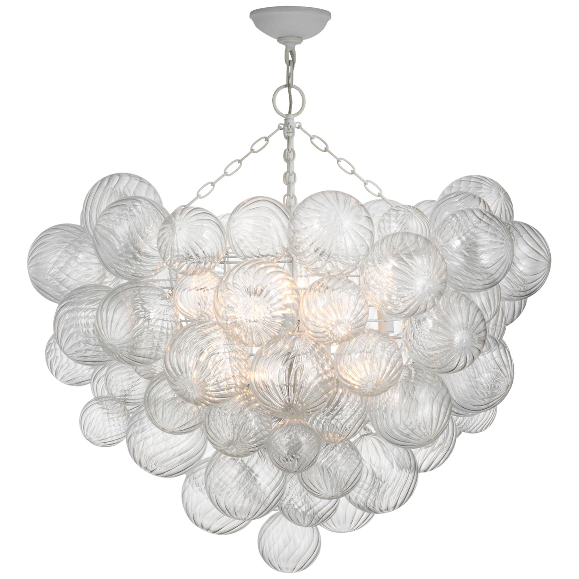 Julie Neill Talia 38" Semi-Flush Mount in Plaster White with Clear Glass Ceiling Light W37.75" x H41"