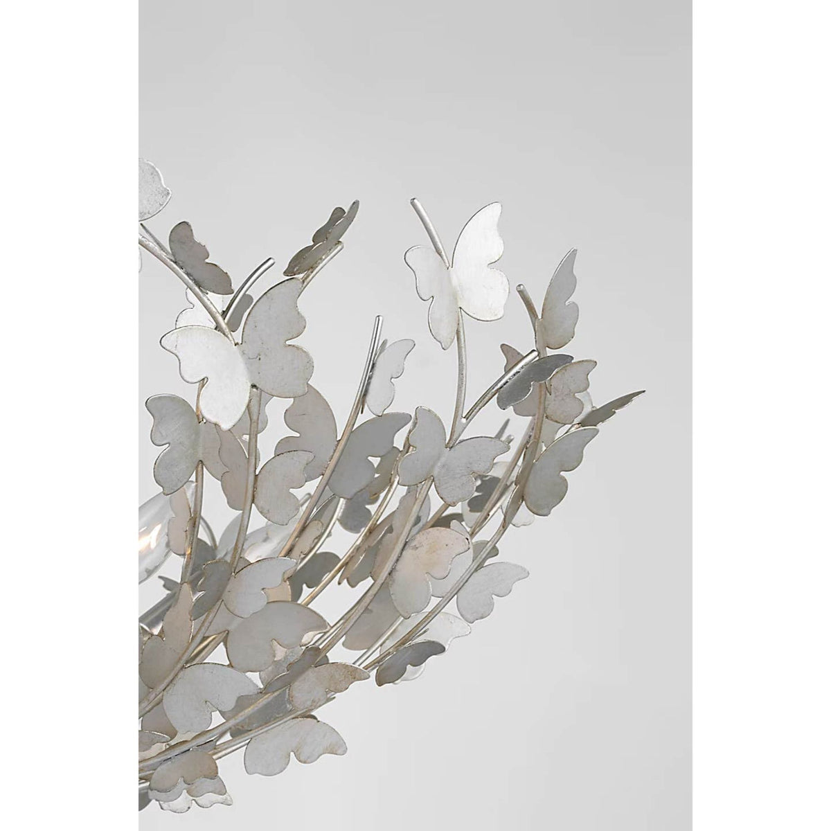 Julie Neill Farfalle Large Semi-Flush Mount in Burnished Silver Leaf W30" x H14.25"