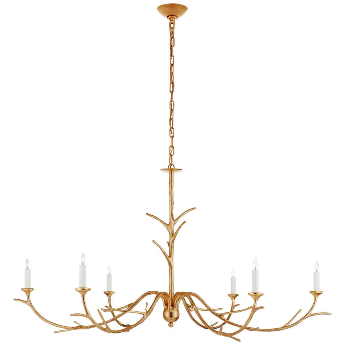 Julie Neill Iberia Large Chandelier in Antique Gold Leaf W57" x H30"