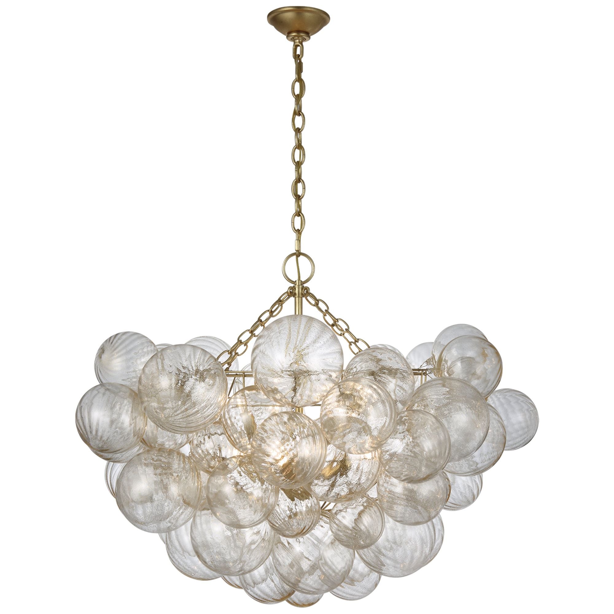 Julie Neill Talia Large Chandelier in Gild with Gold Fleck Glass Ceiling Light W33" x H24"