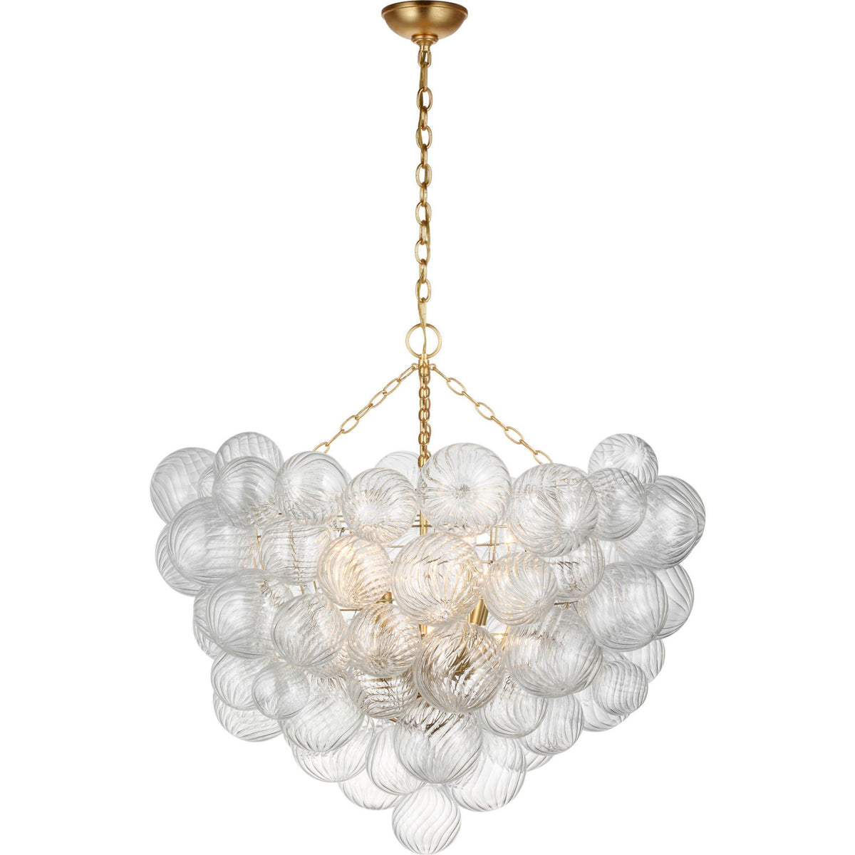 Julie Neill Talia Grande Chandelier in Gild with Clear Swirled Glass W37.75" x H35.5"