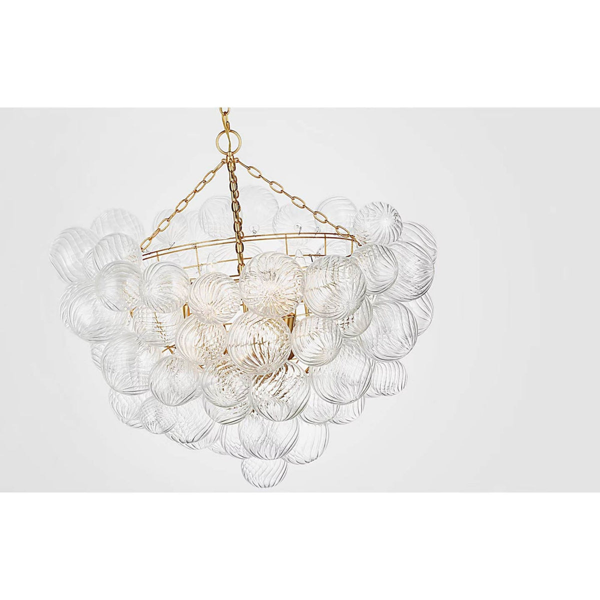Julie Neill Talia Grande Chandelier in Gild with Clear Swirled Glass W37.75" x H35.5"