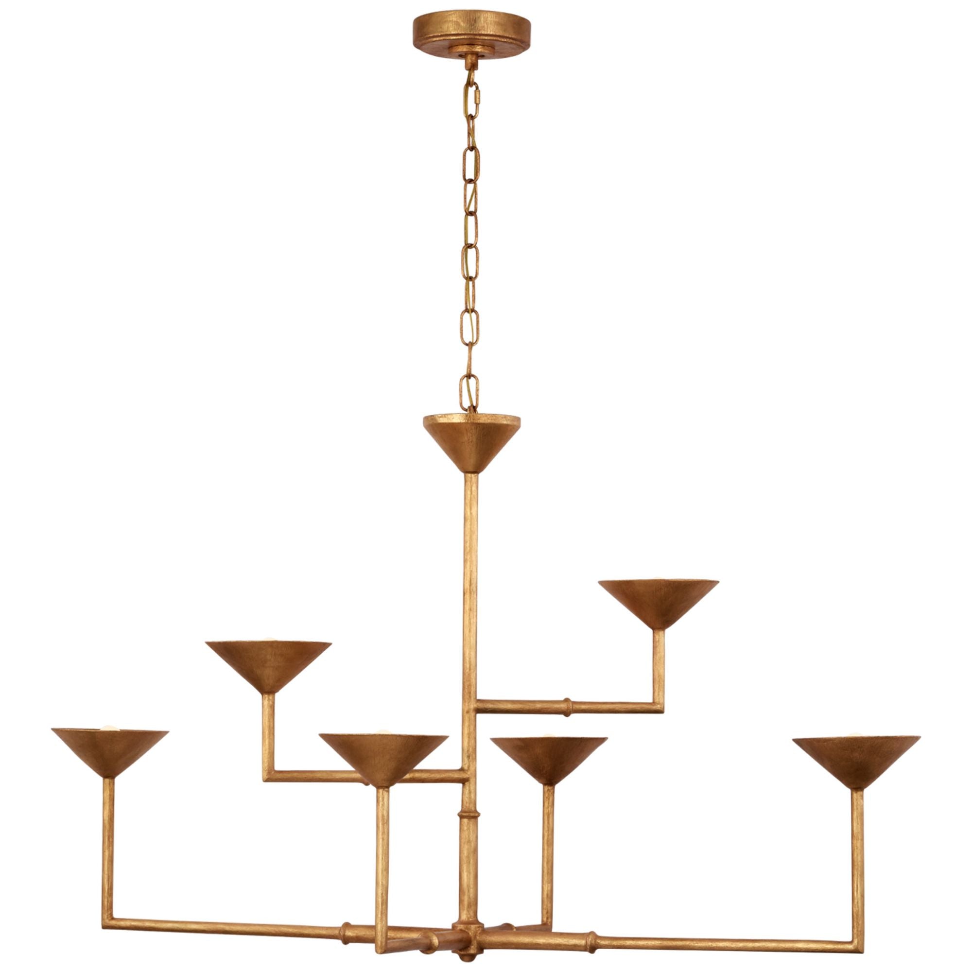 Julie Neill Eleanor 53" Asymmetric Chandelier in Antique Gold Leaf Ceiling Light W52.75"