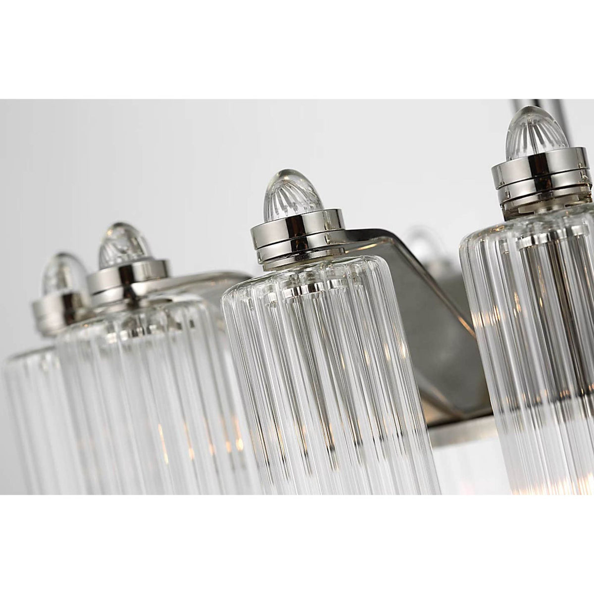 Julie Neill Lorelei Petite Waterfall Chandelier in Polished Nickel with Clear Glass W12" x H23.5"