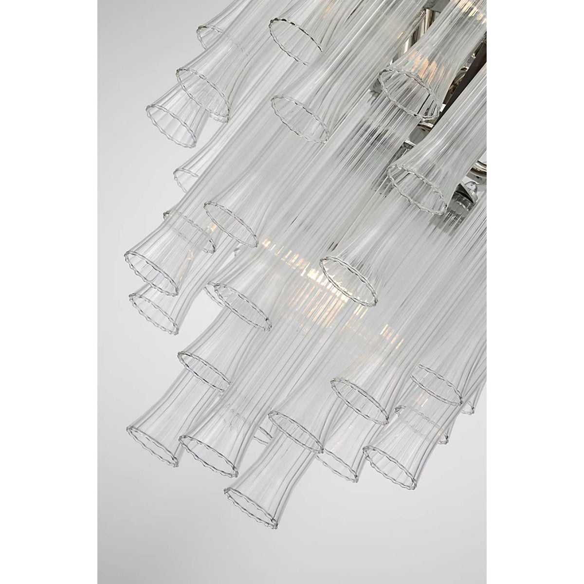 Julie Neill Lorelei Small Waterfall Chandelier in Polished Nickel with Clear Glass W20.5" x H30.75"