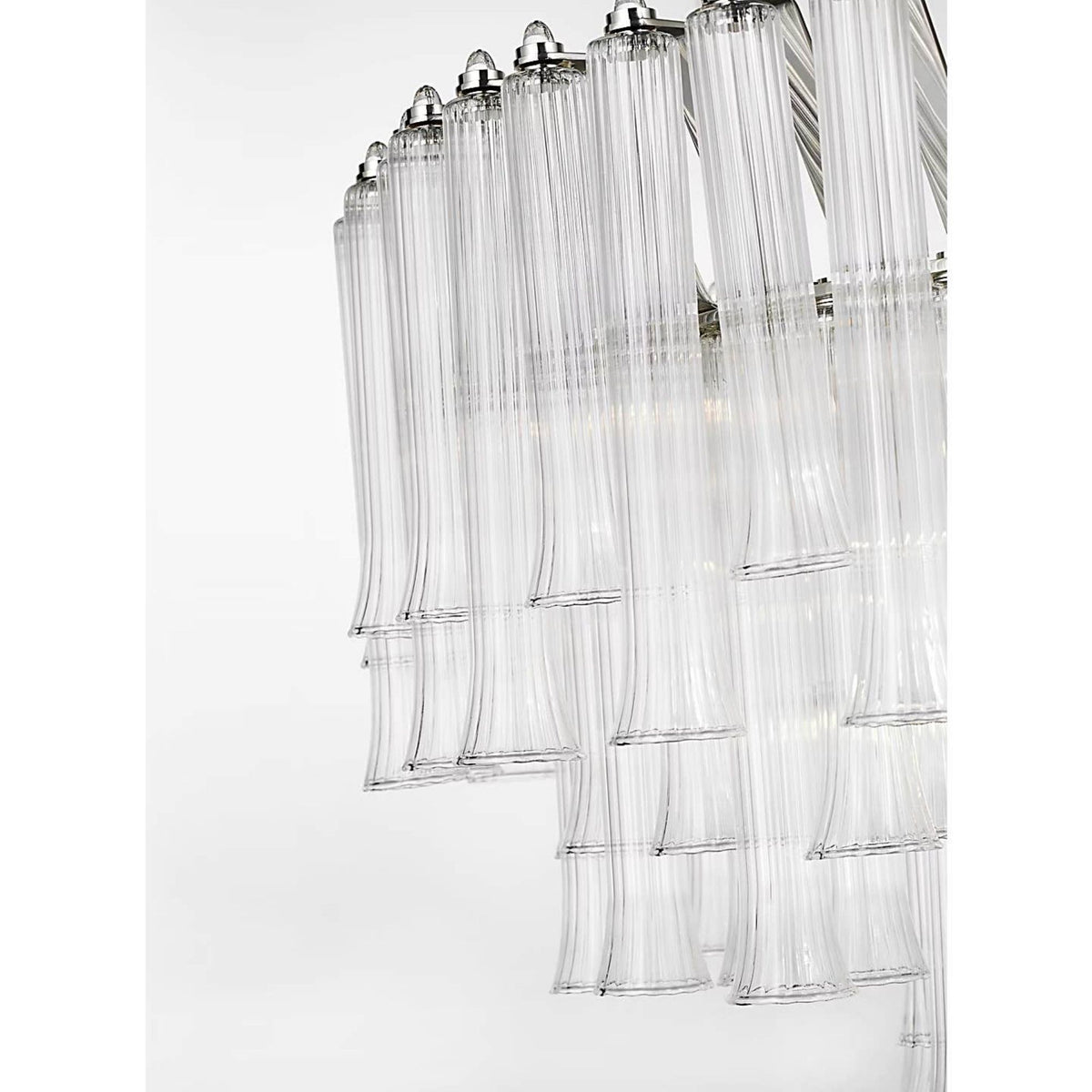Julie Neill Lorelei X-Large Chandelier in Polished Nickel with Clear Glass W40" x H24"