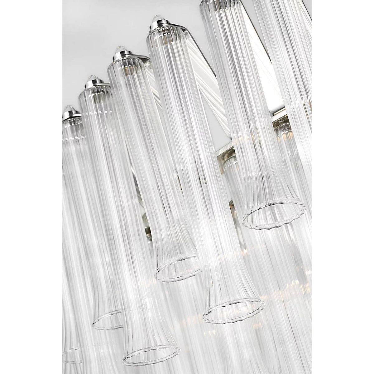 Julie Neill Lorelei X-Large Chandelier in Polished Nickel with Clear Glass W40" x H24"