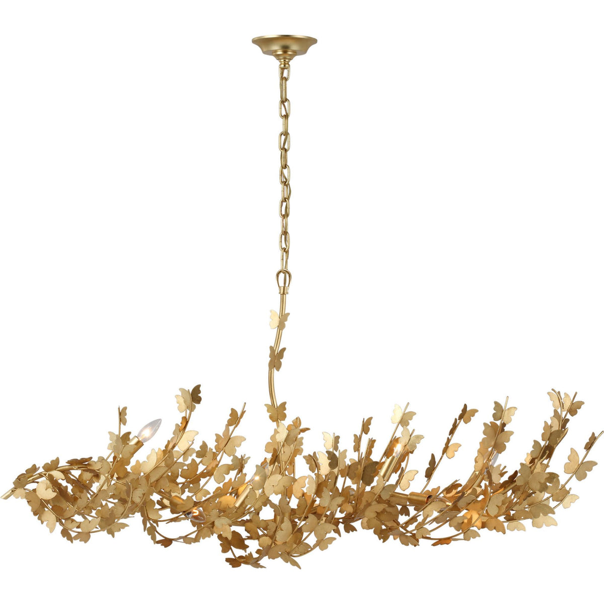 Julie Neill Farfalle Large Linear Chandelier in Gild W20.5" x 54.75" x H28.5"