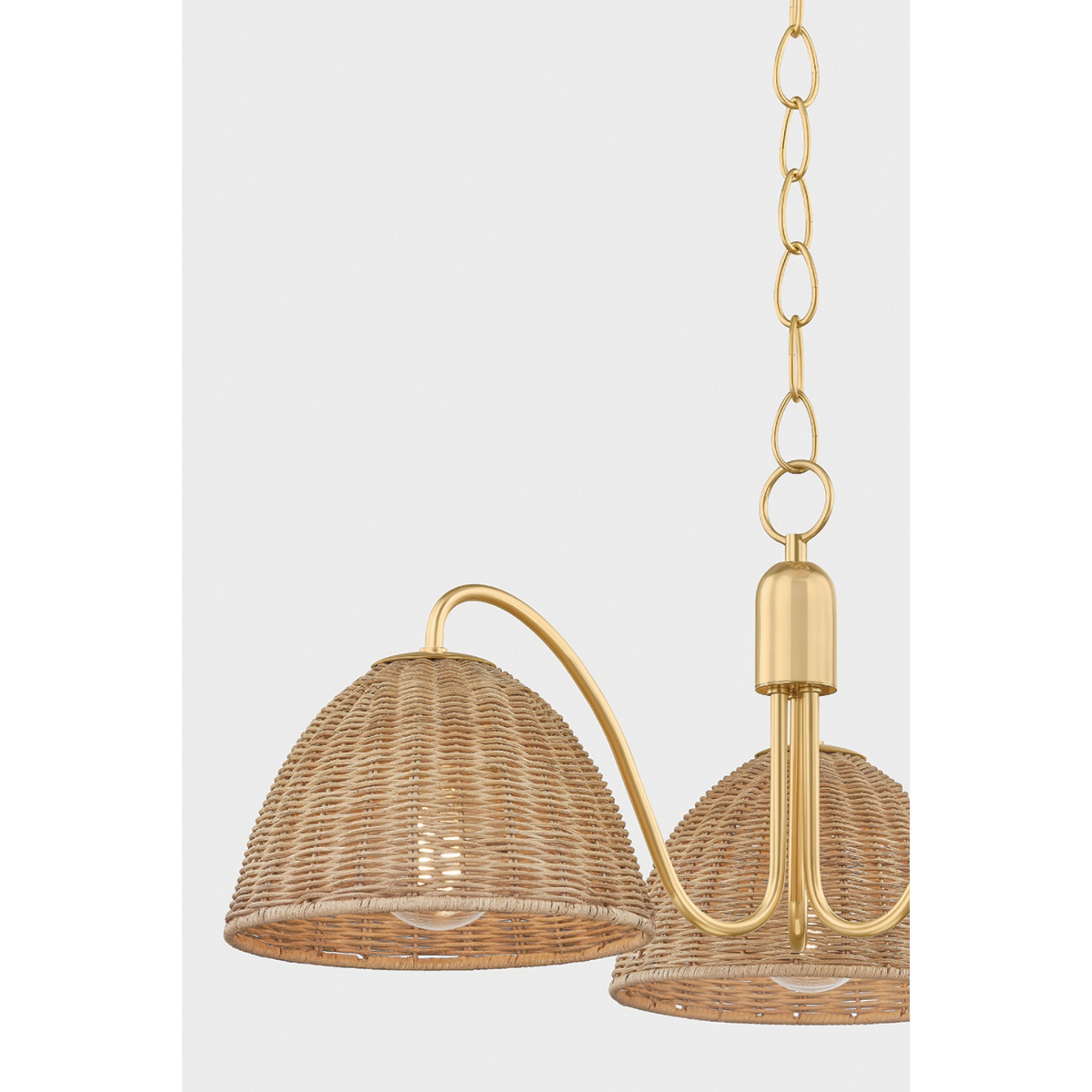 Katniss 3-Light Chandelier in Aged Brass 28W x 11.75H