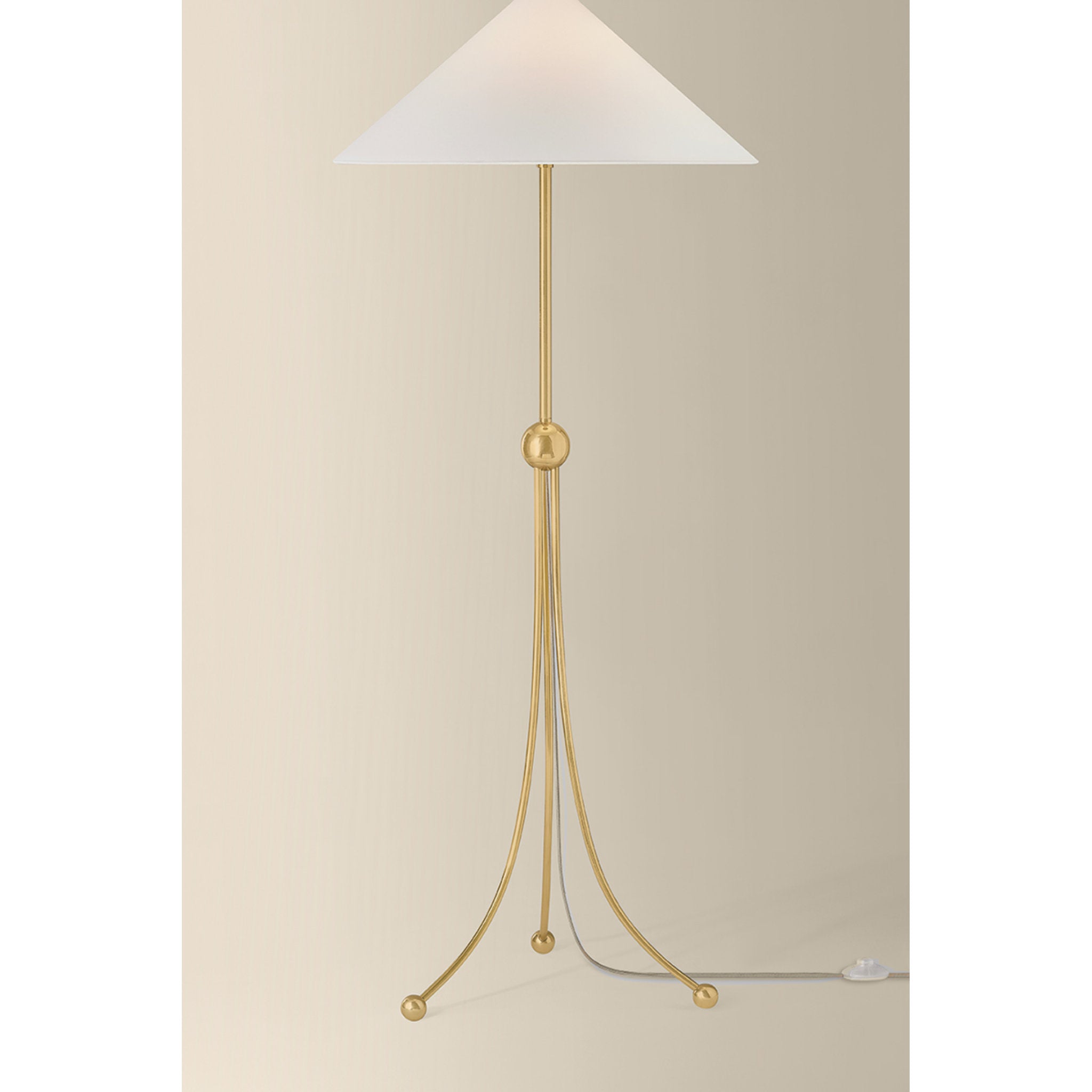 Katya 1-Light Floor Lamp in Aged Brass 25.5W x 61H