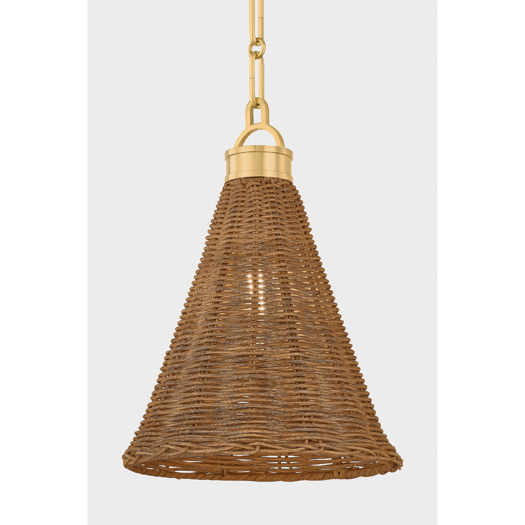 Kensington 1-Light Pendant in Aged Brass by Mark D. Sikes 10W x 13H