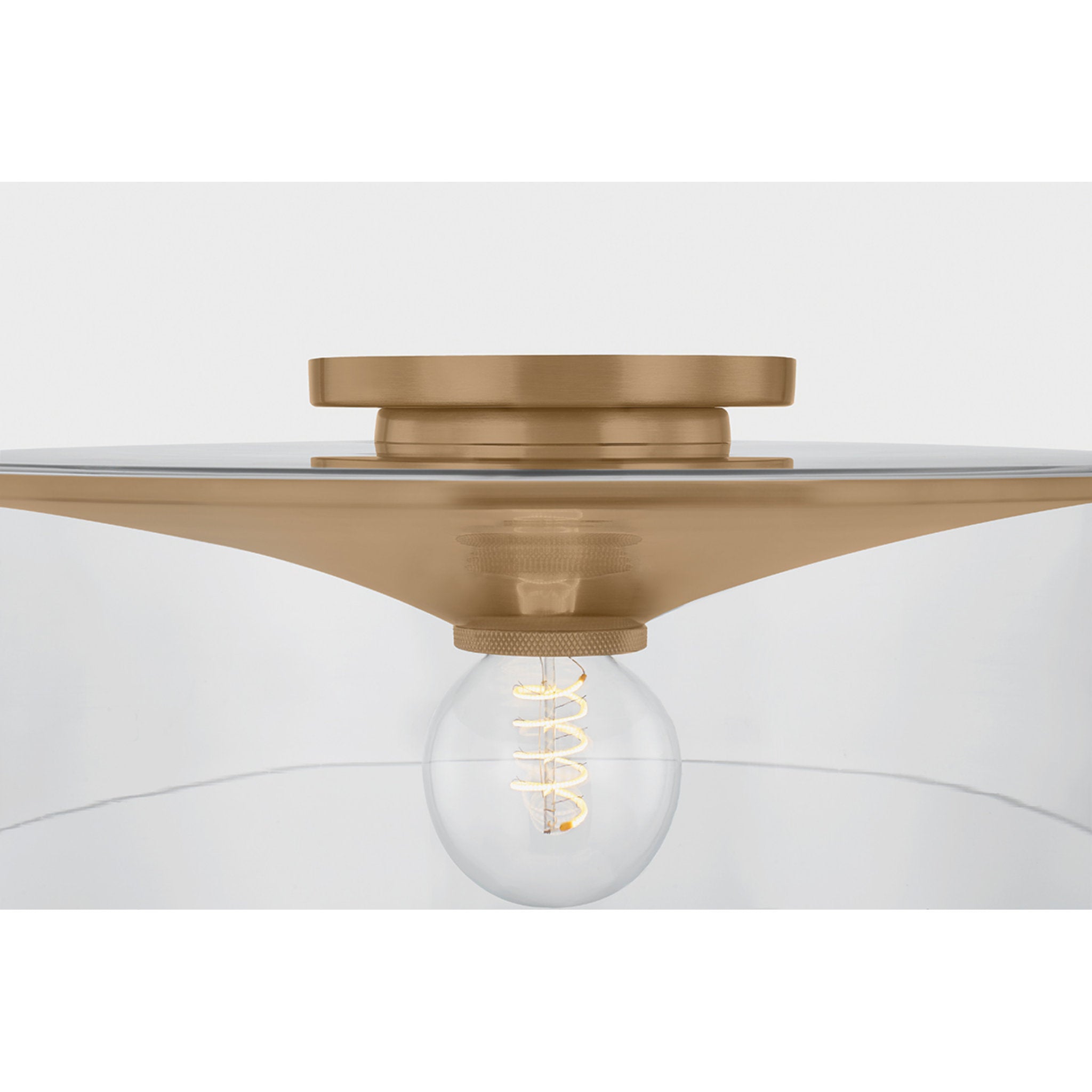 Killian 1-Light Flush Mount in Patina Brass 16W x 6.5H