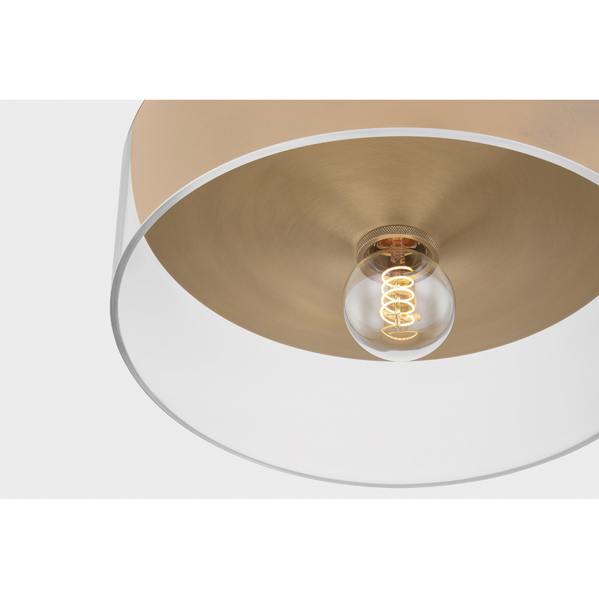Killian 1-Light Flush Mount in Patina Brass 16W x 6.5H