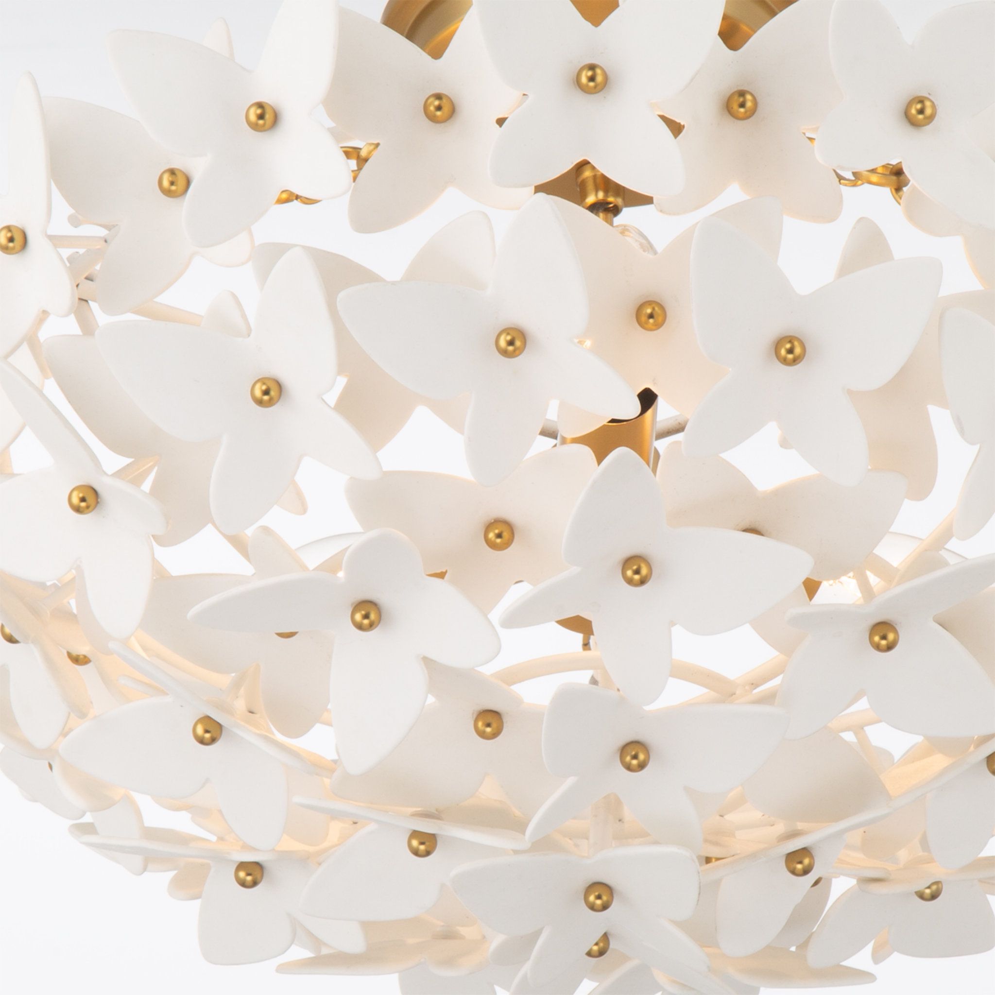 Killian 17.25" Luxe Gold Semi Flush Mount White 3-Light 17.25"W x 12.25"H x 17.25"D