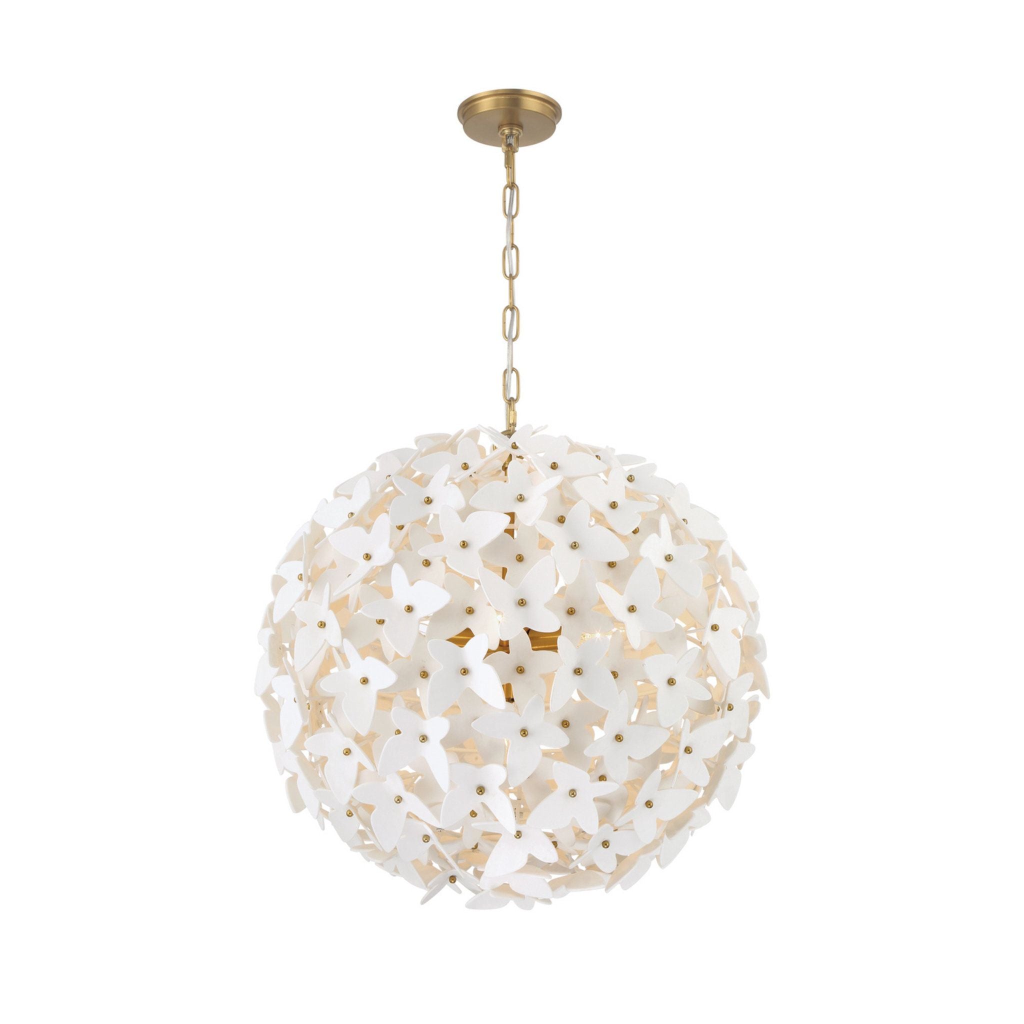 Killian 22" Luxe Gold Chandelier White 6-Light 22"W x 22.25"H x 22"D