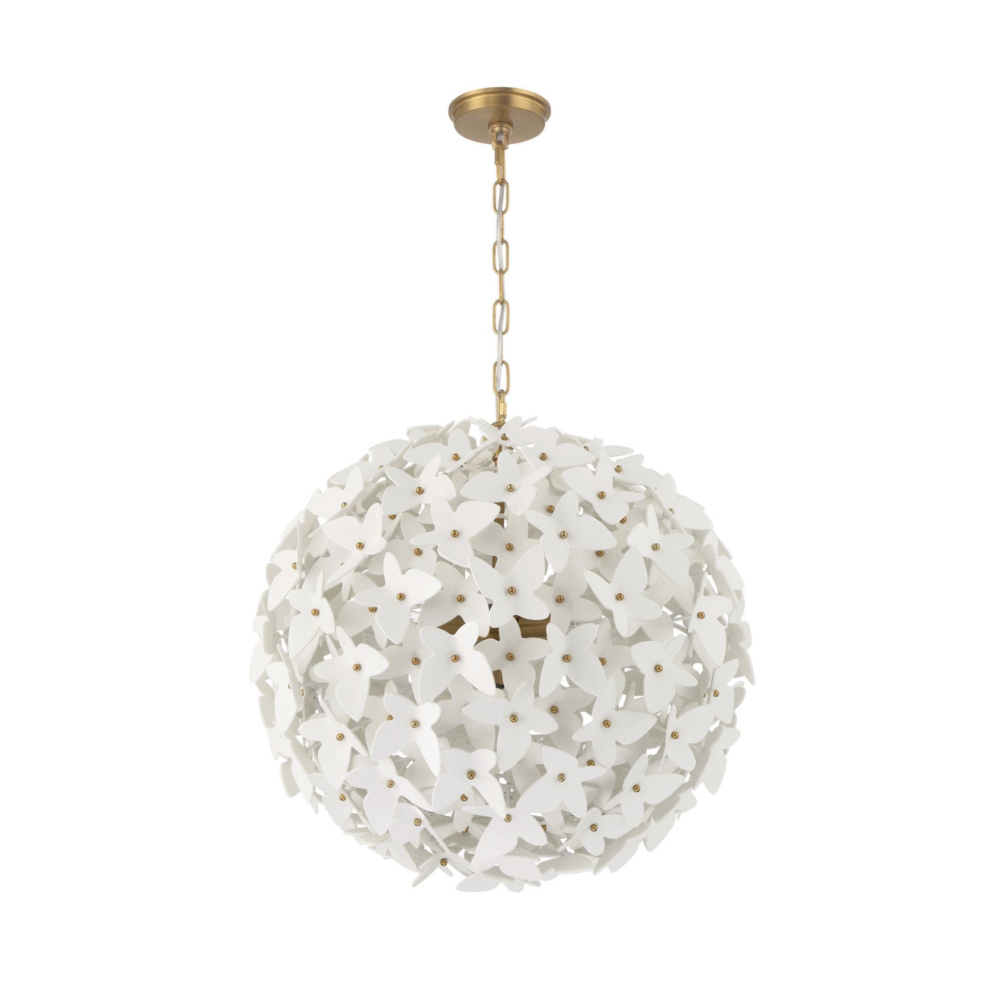 Killian 22" Luxe Gold Chandelier White 6-Light 22"W x 22.25"H x 22"D