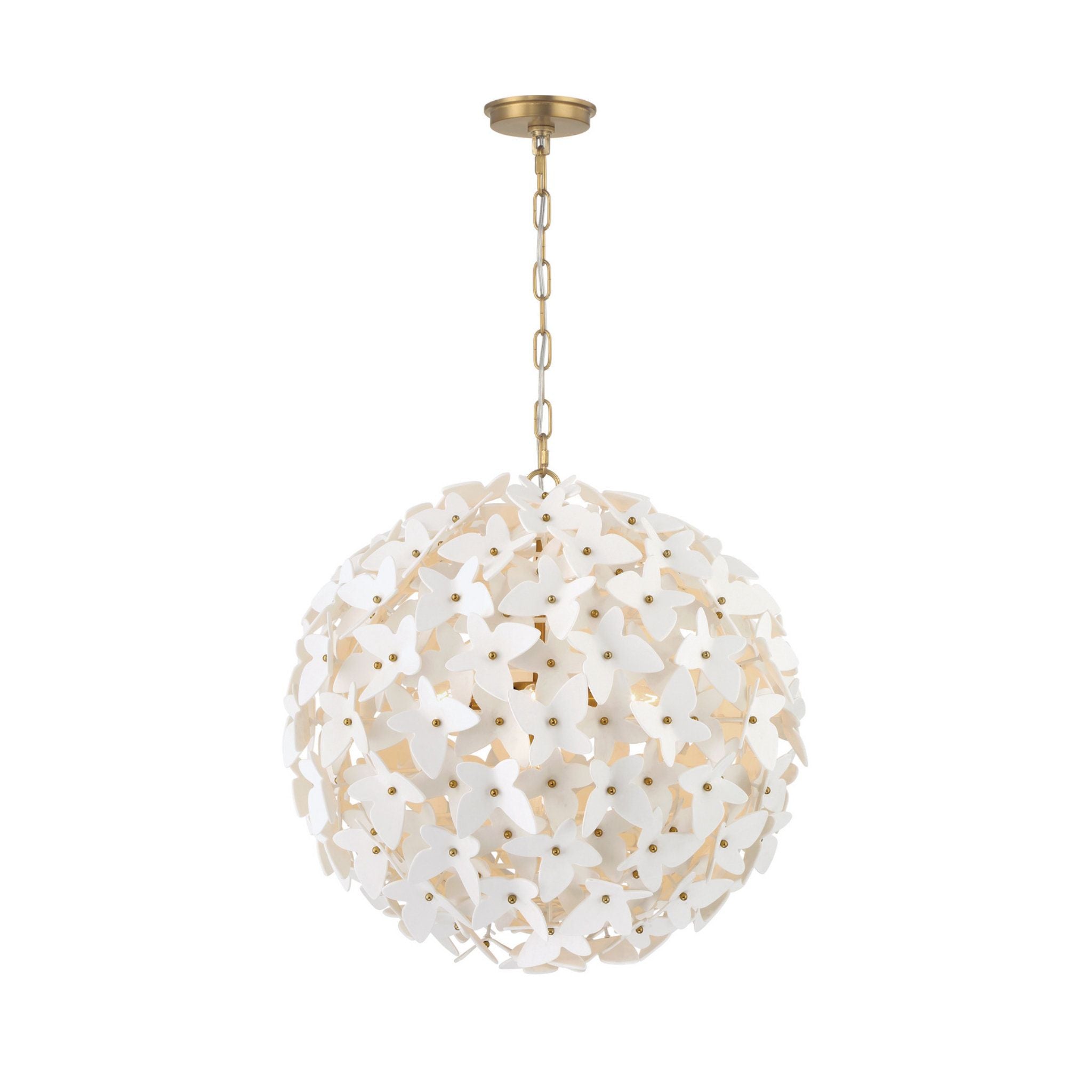 Killian 22" Luxe Gold Chandelier White 6-Light 22"W x 22.25"H x 22"D
