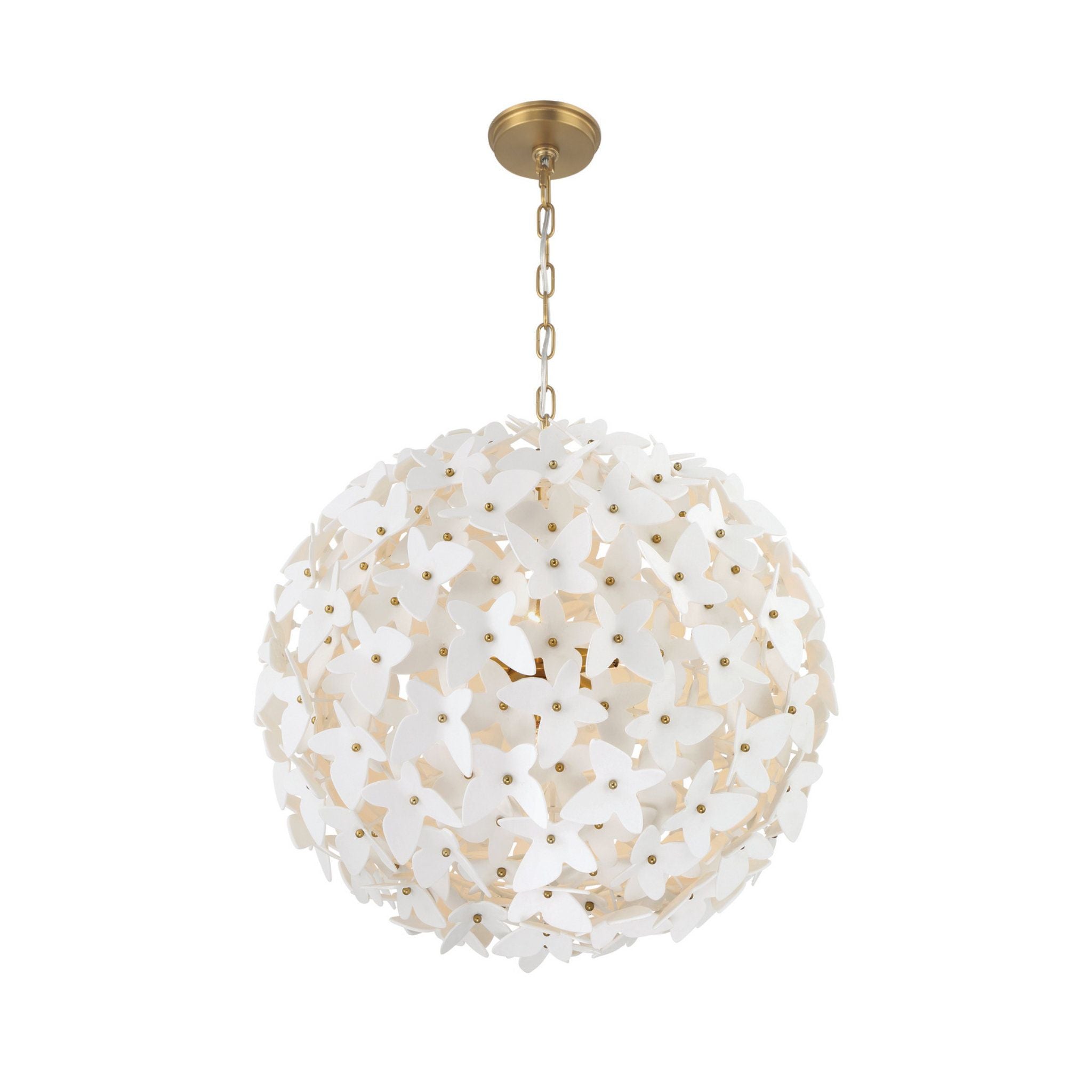Killian 22" Luxe Gold Chandelier White 6-Light 22"W x 22.25"H x 22"D