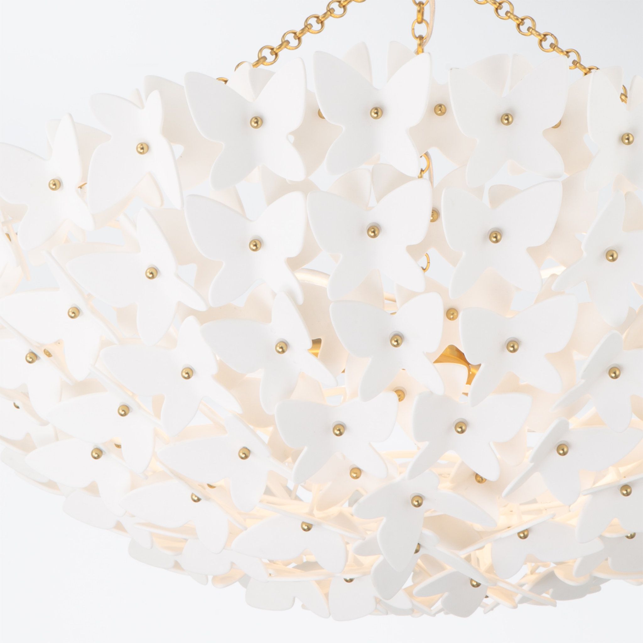 Killian 28" Luxe Gold Chandelier White 6-Light 28"W x 20.5"H x 28"D