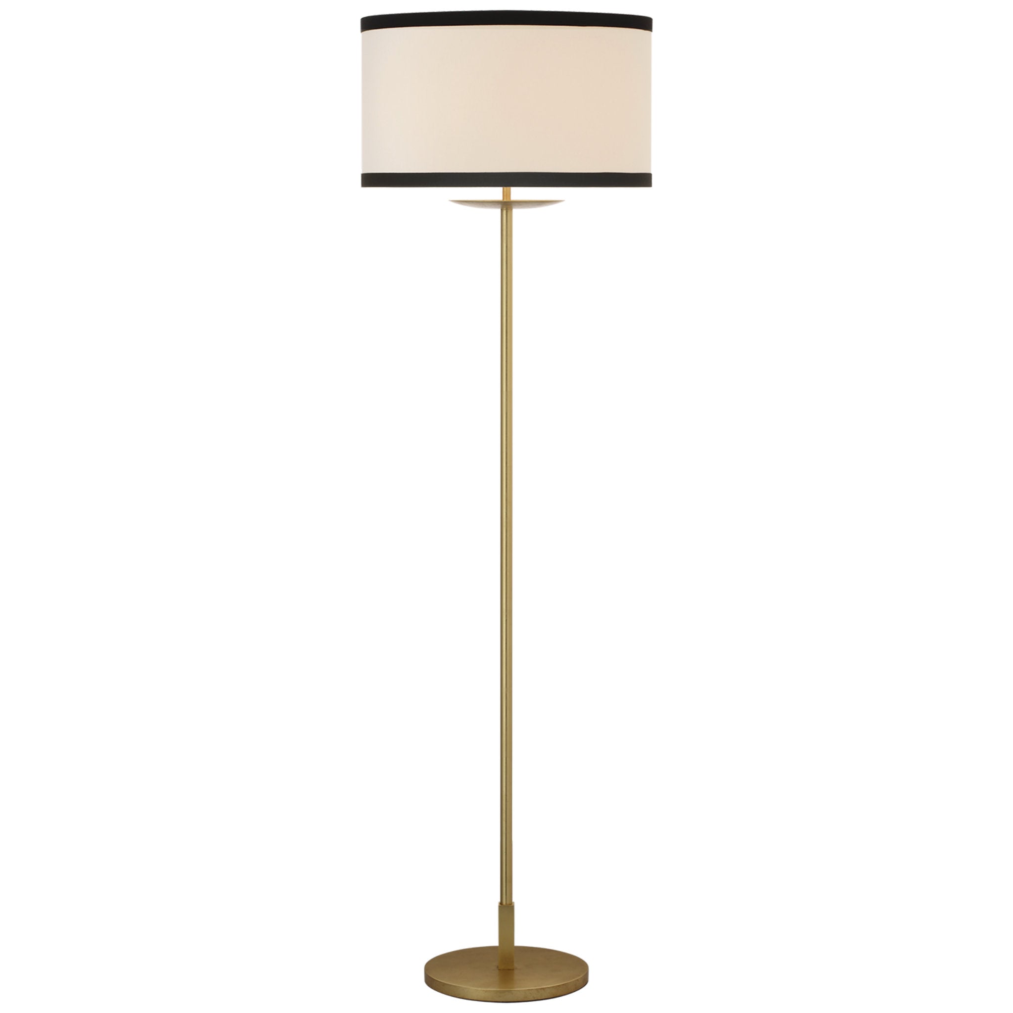 kate spade new york Walker 58" Cordless Floor Lamp in Gild with Linen Shade with Black Linen Trim W17" x H58"