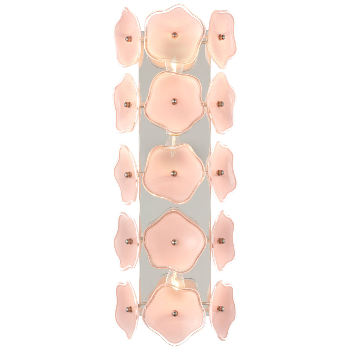 kate spade new york Leighton 20" Sconce in Polished Nickel with Blush Tinted Glass W7.75" x H20.5" x E4"