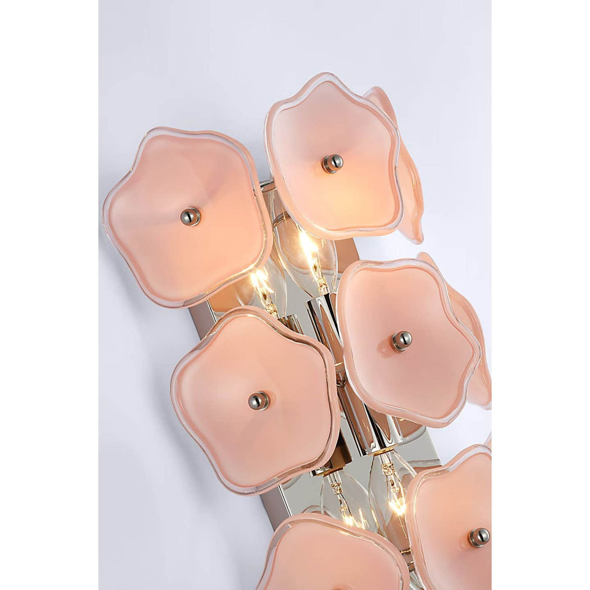 kate spade new york Leighton 20" Sconce in Polished Nickel with Blush Tinted Glass W7.75" x H20.5" x E4"