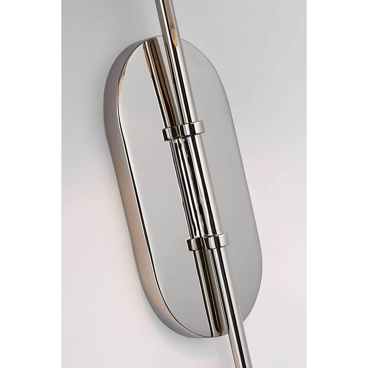 kate spade new york Kinsley Large Articulating Wall Light in Polished Nickel with Linen Shade W15.75" x H27.75" x E22.25"