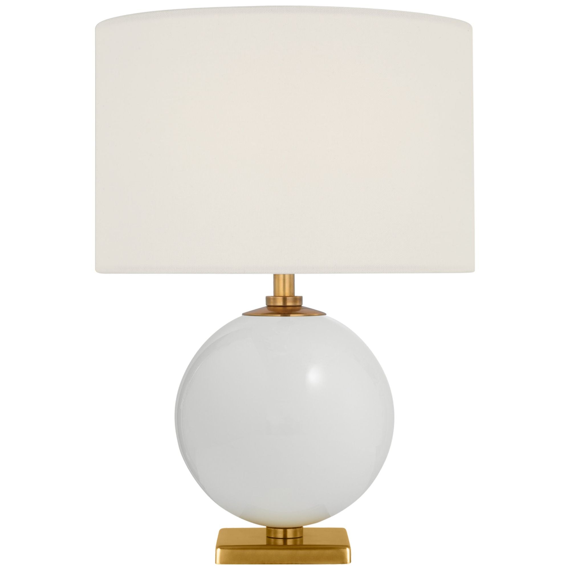 kate spade new york Elsie 12" Cordless Accent Lamp in Cream with Linen Shade Table Lamp W8.75" x H12.25"