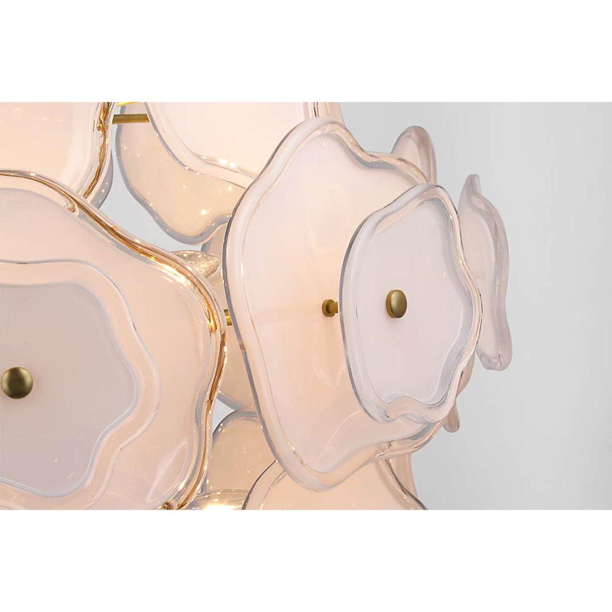 kate spade new york Leighton Large Barrel Chandelier in Soft Brass with Cream Tinted Glass W30.5"