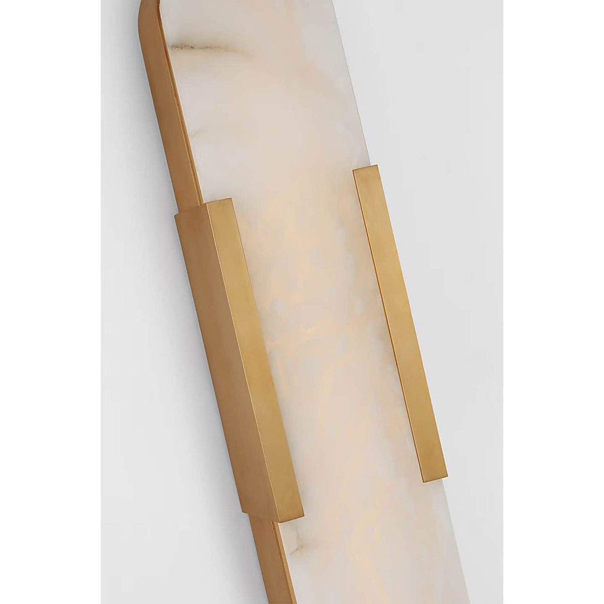 Kelly Wearstler Melange 20" Elongated Sconce in Antique-Burnished Brass with Alabaster W4.25" x H20" x E3.5"