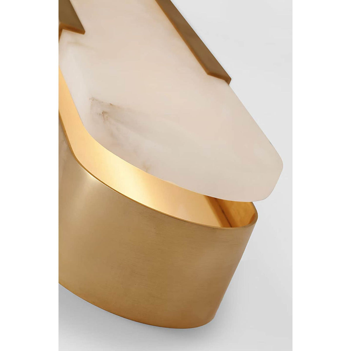 Kelly Wearstler Melange 20" Elongated Sconce in Antique-Burnished Brass with Alabaster W4.25" x H20" x E3.5"