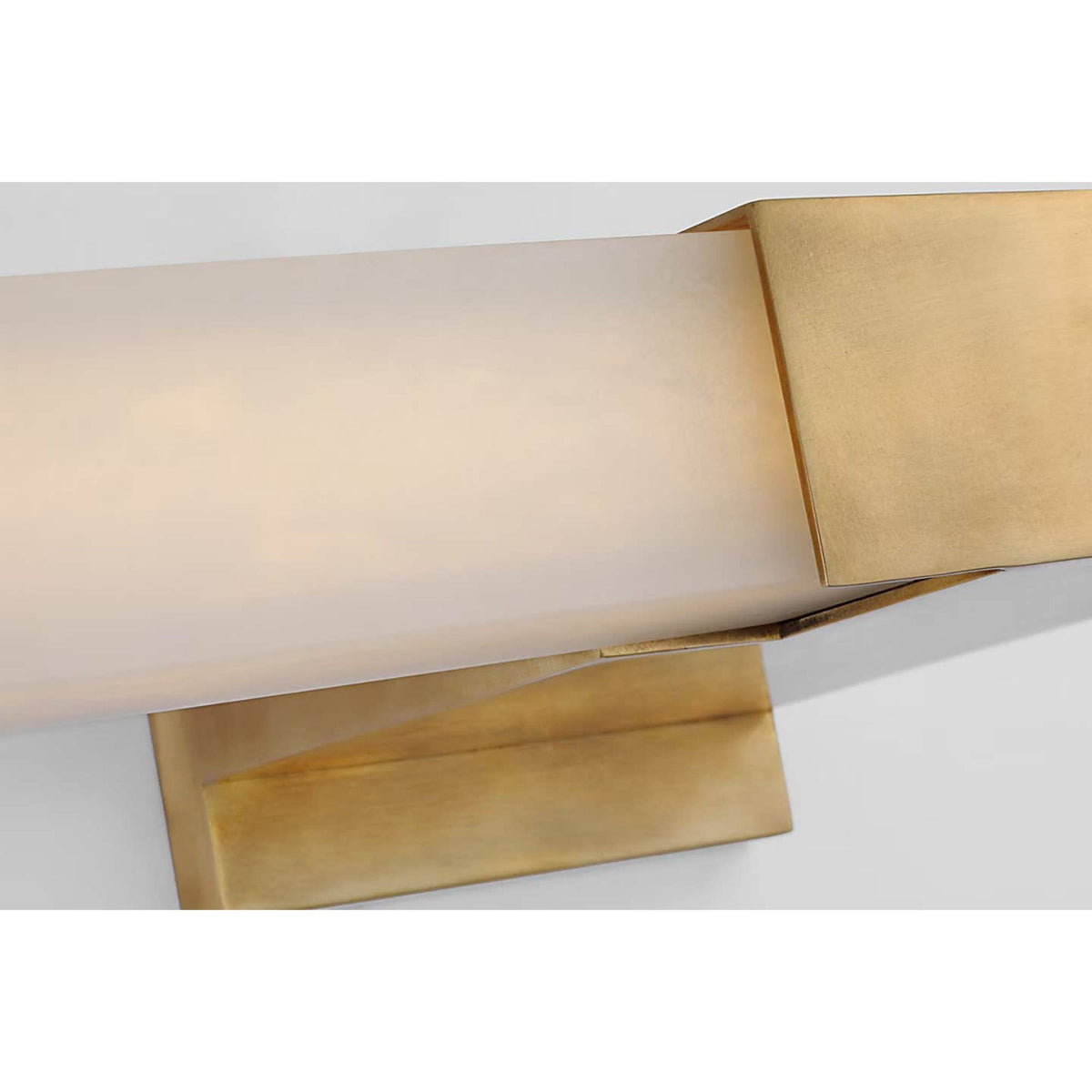 Kelly Wearstler Covet 24" Over The Mirror Bath Light in Antique-Burnished Brass with Alabaster W24" x H4.5" x E8"