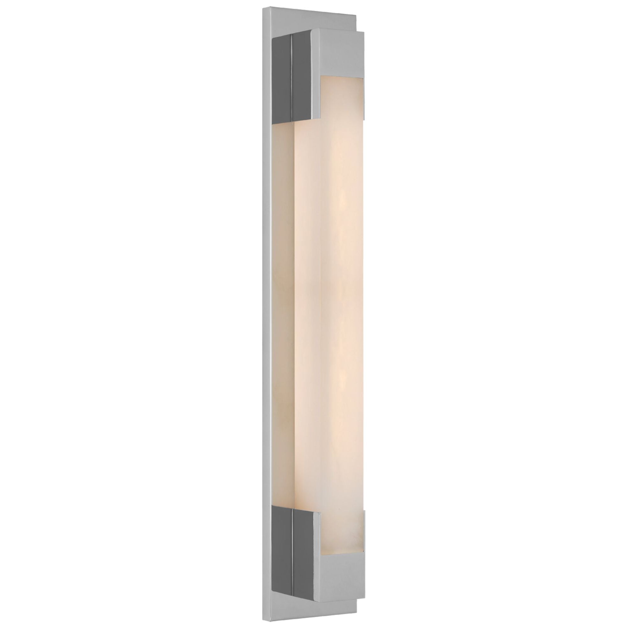 Kelly Wearstler Covet 26" Bracketed Bath Light in Polished Nickel with Alabaster Wall Light W4.5" x H26.25"