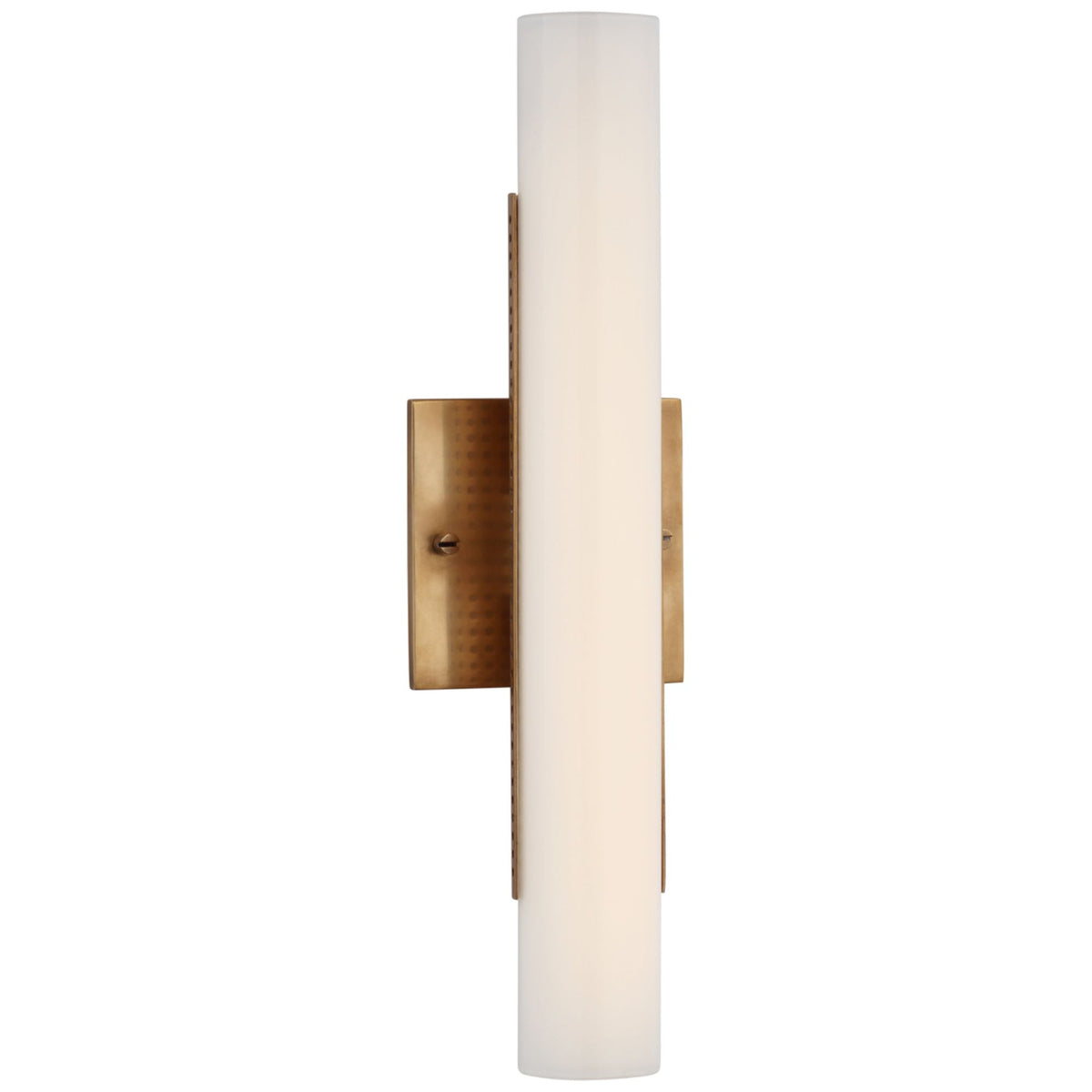 Kelly Wearstler Precision 15" Bath Light in Antique-Burnished Brass with White Glass W4.25" x H15" x E2.75"