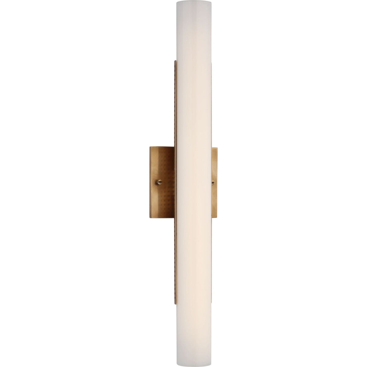 Kelly Wearstler Precision 21" Bath Light in Antique-Burnished Brass with White Glass W4.25" x H21" x E2.75"