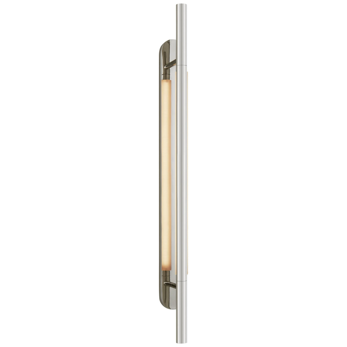 Kelly Wearstler Rousseau Large Bracketed Sconce in Polished Nickel with Etched Crystal W2.5" x H30" x E4"