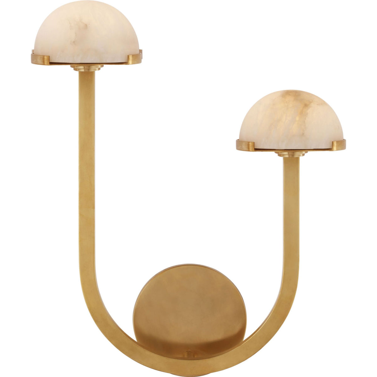 Kelly Wearstler Pedra 15" Asymmetrical Right Sconce in Antique-Burnished Brass with Alabaster W12.25" x H15" x E4.5"