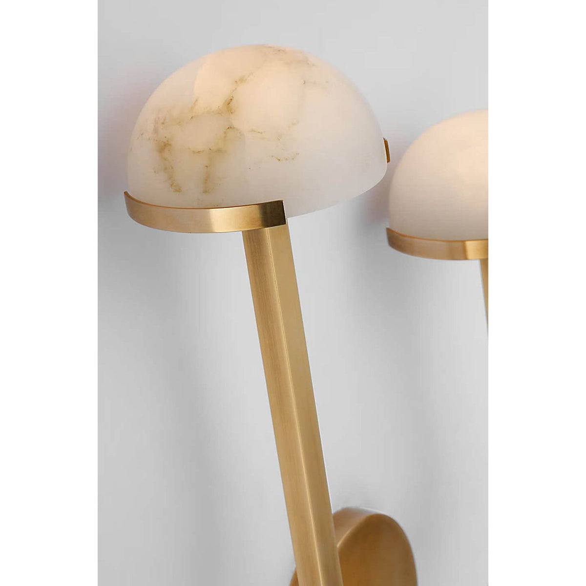Kelly Wearstler Pedra 15" Asymmetrical Right Sconce in Antique-Burnished Brass with Alabaster W12.25" x H15" x E4.5"