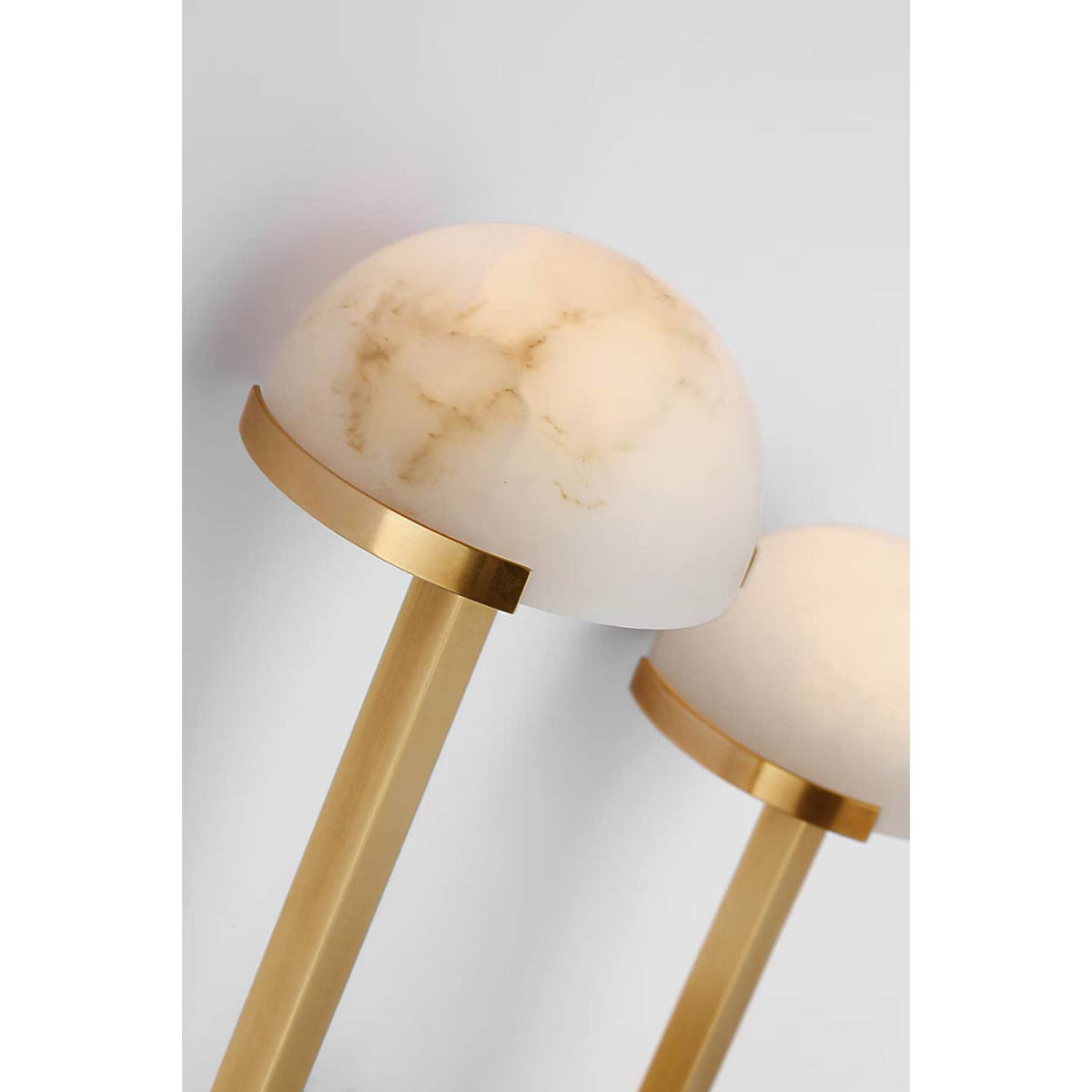 Kelly Wearstler Pedra 15" Asymmetrical Right Sconce in Antique-Burnished Brass with Alabaster W12.25" x H15" x E4.5"