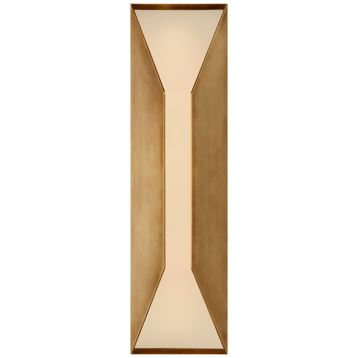 Kelly Wearstler Stretto 16" Sconce in Antique-Burnished Brass with Frosted Glass W4.5" x H16" x E4.25"