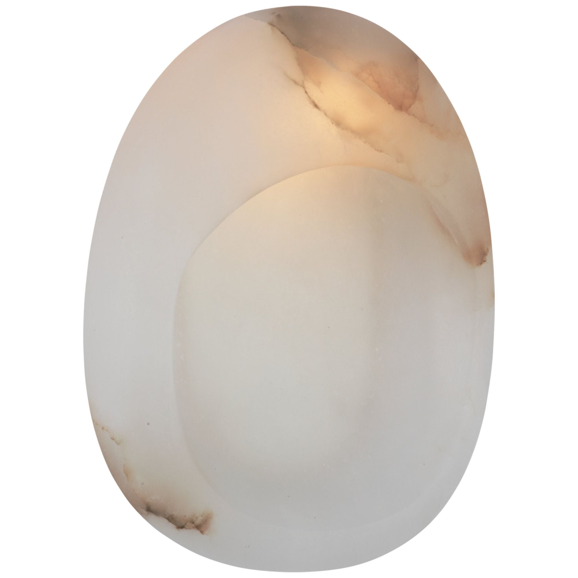Kelly Wearstler Esculpa 14" Rounded Wall Light in Alabaster and Polished Nickel W12" x H14"