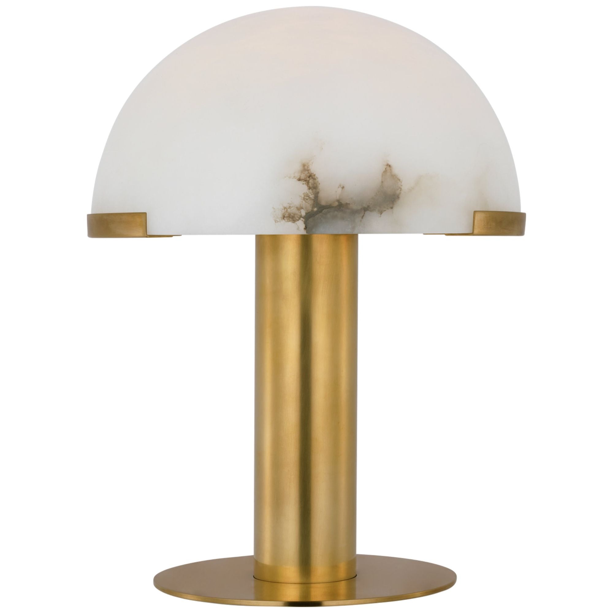 Kelly Wearstler Melange 12" Rechargeable Table Lamp in Antique-Burnished Brass with Alabaster Shade W9.25" x H12"